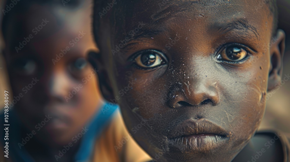 Portrait of an African boy looking at the camera. Portrait of an African boy looking at the camera.