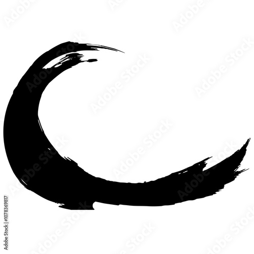 和風素材　筆で描かれたダイナミックな線のイラストセット　ベクター