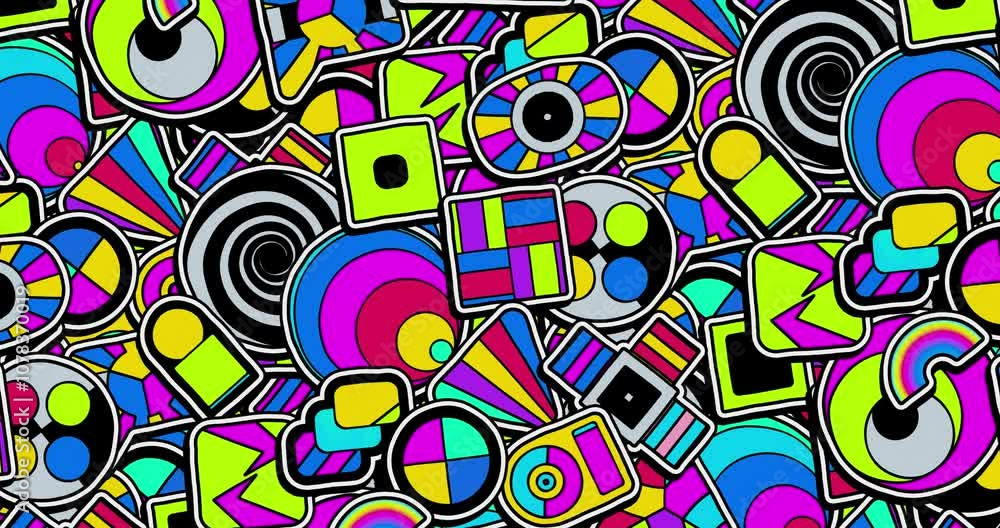 Animation retro patch background Animation retro patch background
