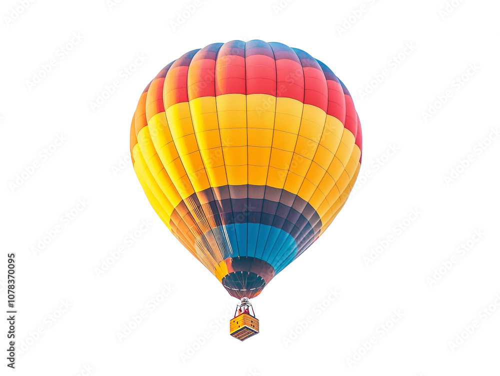 Fototapeta premium Vibrant Hot-Air Balloon for Travel and Design Projects, Isolated on transparent background