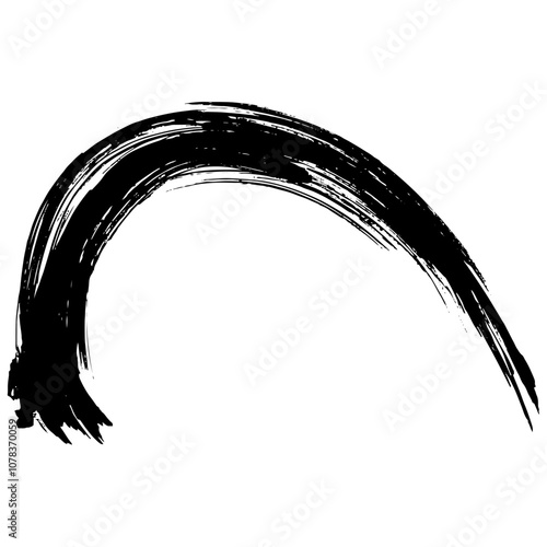 和風素材　筆で描かれたダイナミックな線のイラストセット　ベクター