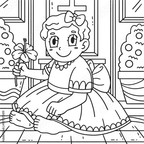 Baptism Baby in White Garment Coloring Page 