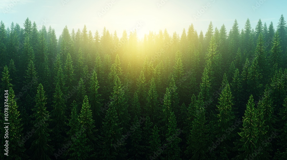 A serene landscape of lush green trees under a bright, golden sunrise, showcasing the beauty of nature and tranquility. A serene landscape of lush green trees under a bright, golden sunrise, showcasing the beauty of nature and tranquility.