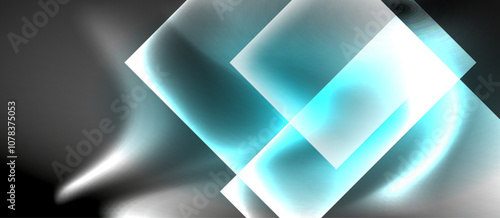 Dark neon colors with glass square shapes