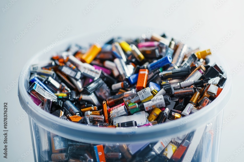 Sorted Batteries and Electronics Macro Shot Sorted Batteries and Electronics Macro Shot