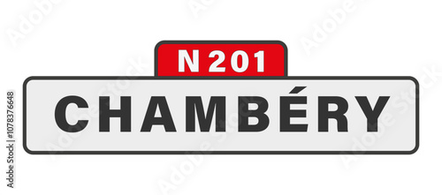 CHAMBÉRY panneau entrée d'agglomération, (symbolique)