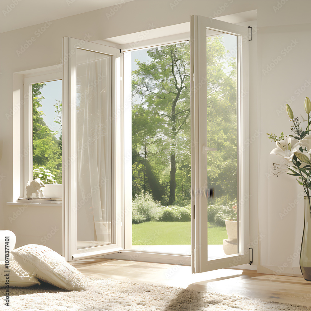 Fototapeta premium French window pvc. 3D render.