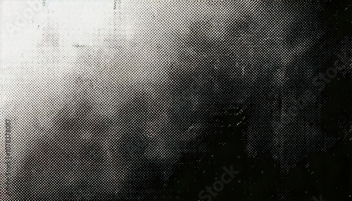 Abstract halftone with black and white gradient. Grunge texture for blend effect. Generated image