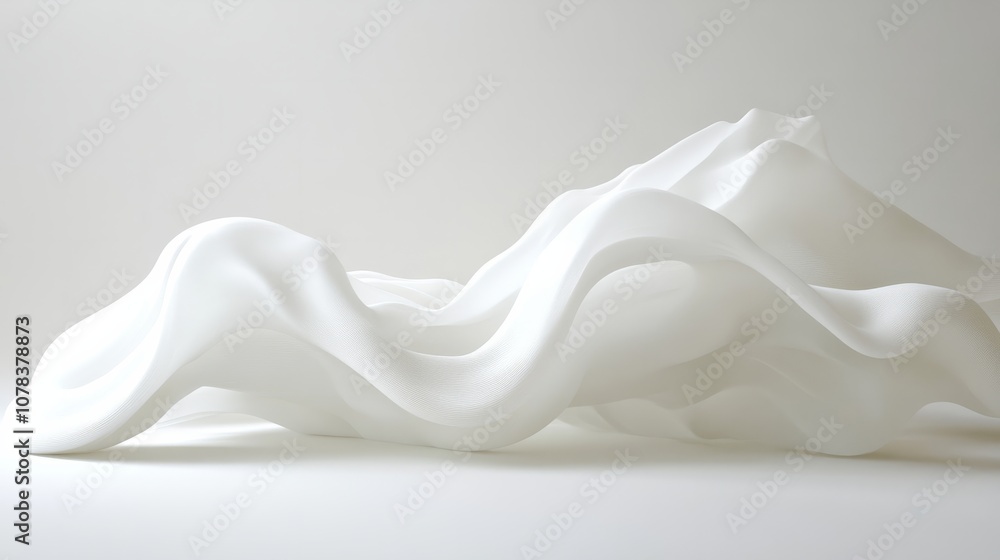 Minimalistic abstract background with white 3d waves and copyspace. Minimalistic abstract background with white 3d waves and copyspace.