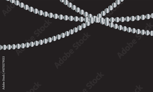 White pearl beads necklaces background.  vector white strings of pearls, Wedding theme. vector illustration. EPS 10