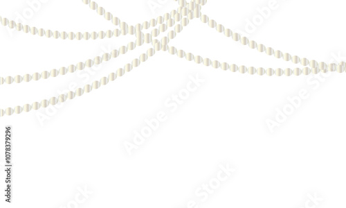 White pearl beads necklaces background.  vector white strings of pearls, Wedding theme. vector illustration. EPS 10