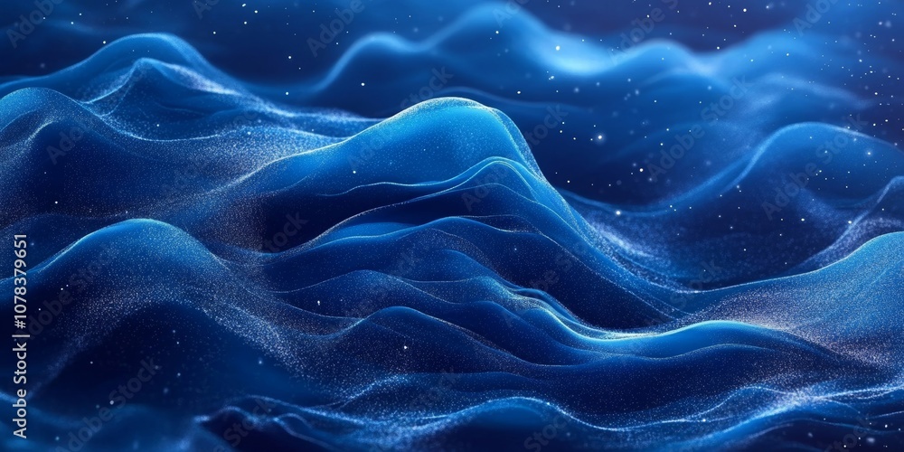 Blue Wavy Background, Generative AI Blue Wavy Background, Generative AI