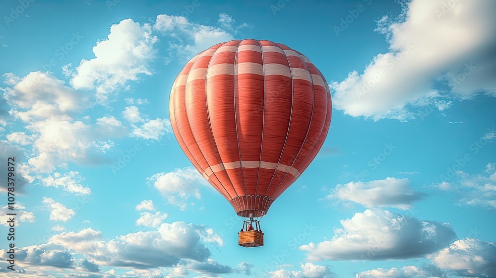 Naklejka premium loop animation of hot air balloon with cartoon style 3d rendering