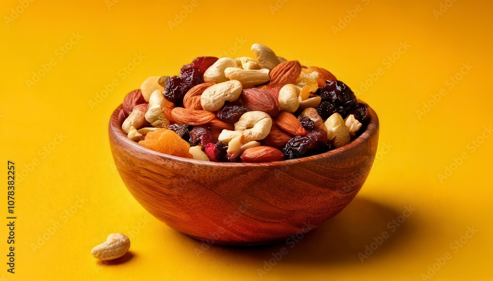 Mix of nuts in the wooden bowl. Generated image Mix of nuts in the wooden bowl. Generated image