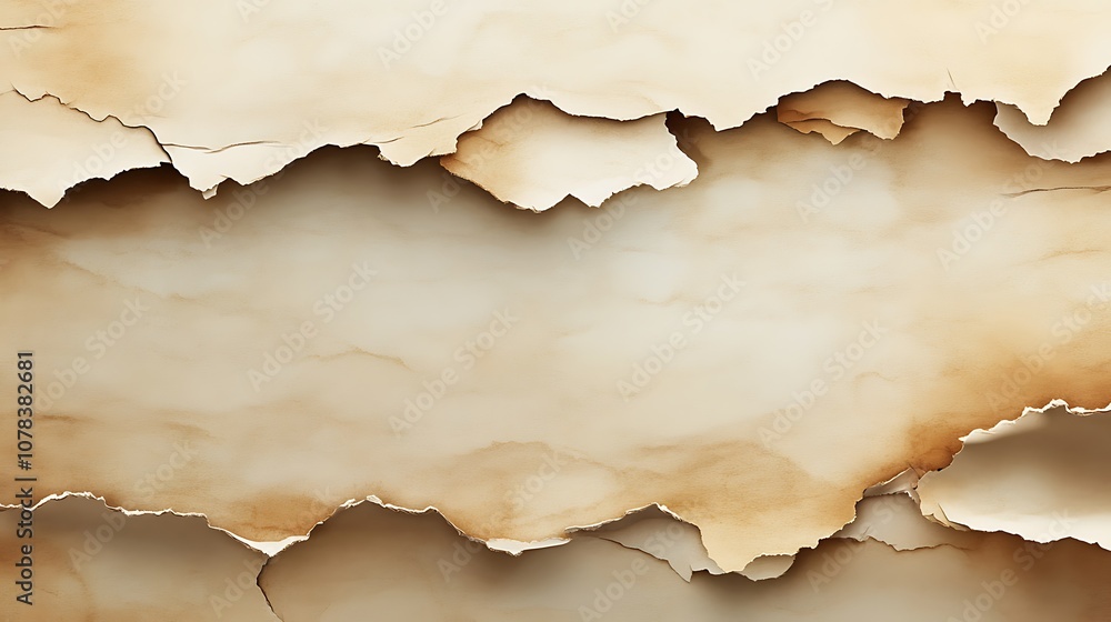 Torn paper edges with beige texture Torn paper edges with beige texture