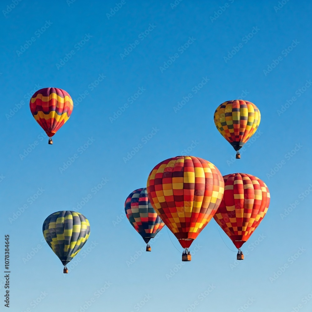 Vibrant Balloons Soaring Over Clear Blue Skies Vibrant Balloons Soaring Over Clear Blue Skies