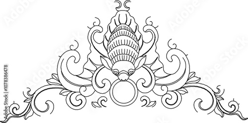 Sketch vector illustration silhouette design ornament decoration decoration accessories classic vintage ethnic traditional