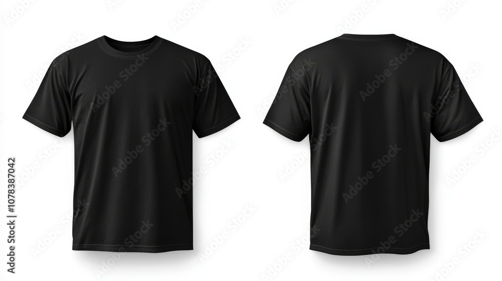 Black T-Shirt Mockup - Front and Back Views Black T-Shirt Mockup - Front and Back Views