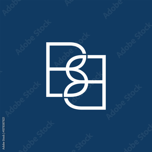 letter B  minimalistic logo  design vector