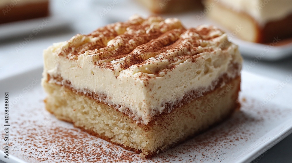 Delicious Gingerbread Cake Slice with Cream Cheese Frosting and Cinnamon Delicious Gingerbread Cake Slice with Cream Cheese Frosting and Cinnamon