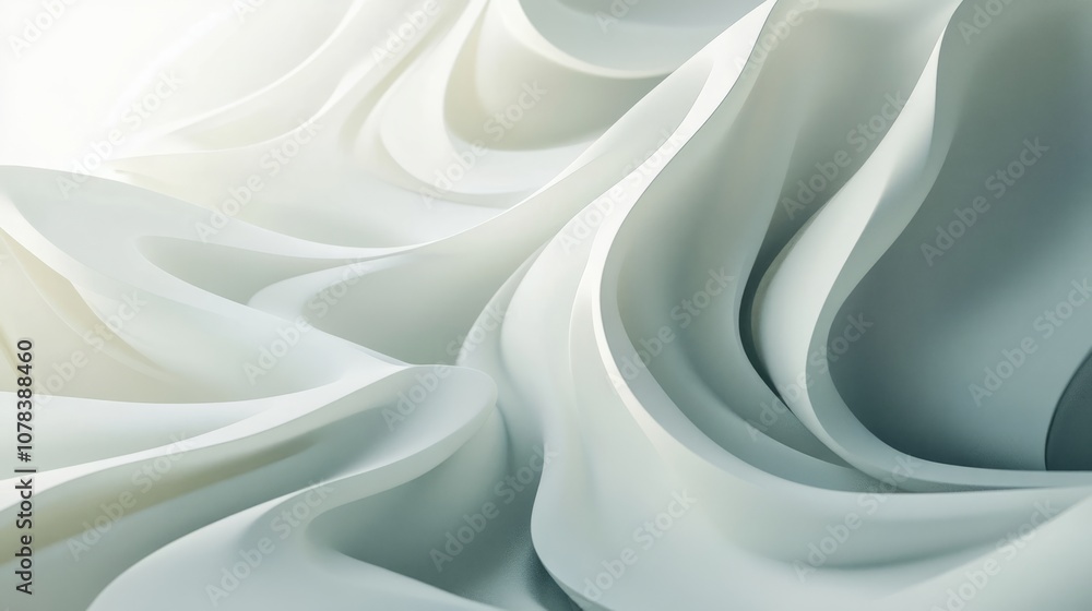 3d abstract wavy white background. smooth wallpaper