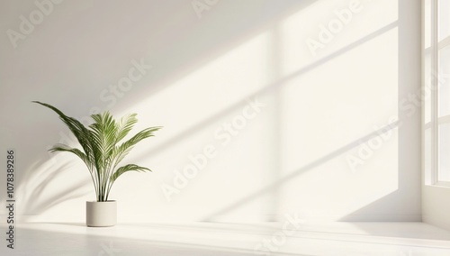 Sunlight Streaming through Window in Minimalist Room