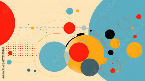 Bright and Playful Abstract Circles on Gradient Background