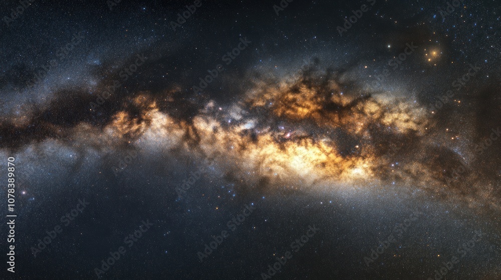 Fototapeta premium Endless deep sky fading into the cosmic darkness, faint stars barely visible in the distance, evoking a sense of mystery and wonder.