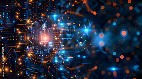 abstract digital technology background, artificial intelligence