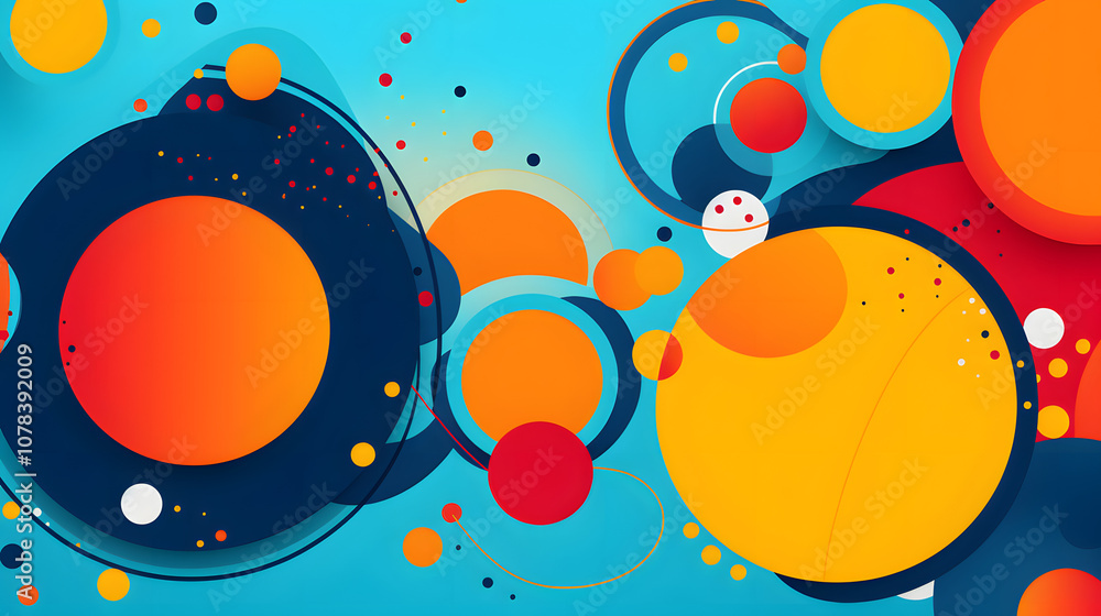 Obraz premium Minimalistic Abstract Background with Overlapping Circular Shapes