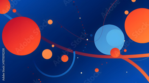Creative Abstract Art with Geometric Circles and Pastel Shades