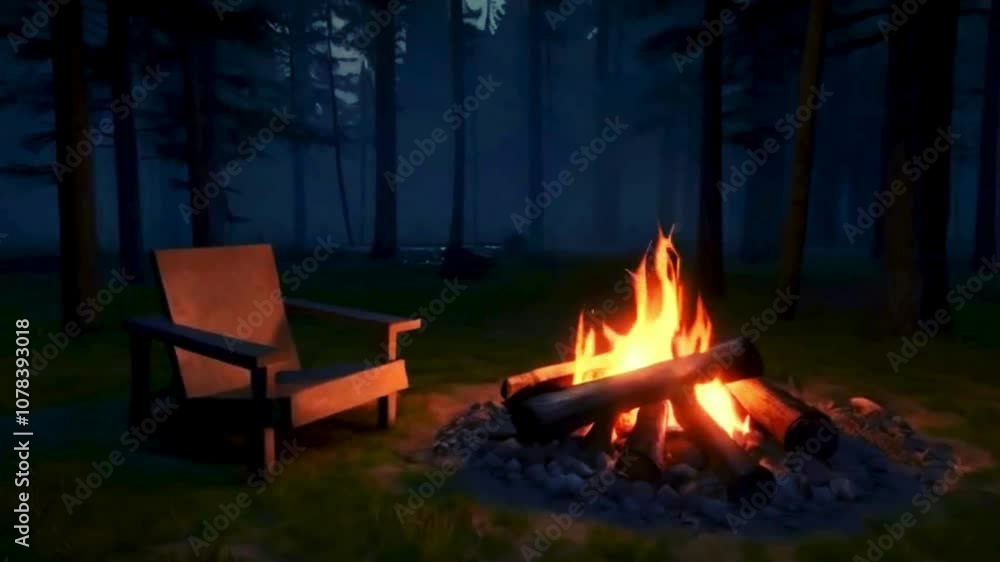 Burning fire at night in the forest. Burning fire at night in the forest.