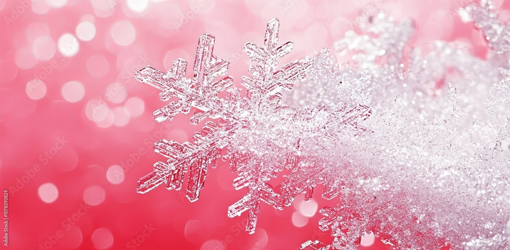 A Stunning Snowflake Design Against a Vibrant Pink Background A Stunning Snowflake Design Against a Vibrant Pink Background
