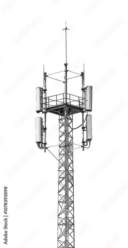 Isolated Mobile tower with Transparent Background, Signal booster PNG Cutout Generative AI Isolated Mobile tower with Transparent Background, Signal booster PNG Cutout Generative AI