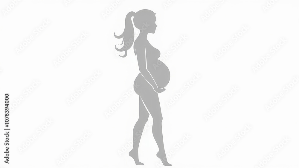 Silhouette of a pregnant woman. Silhouette of a pregnant woman.