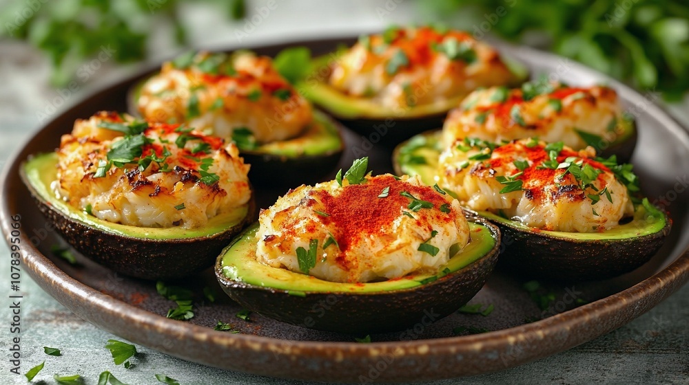 Crab-Stuffed Avocado Recipe with Fresh Herbs and Paprika Crab-Stuffed Avocado Recipe with Fresh Herbs and Paprika