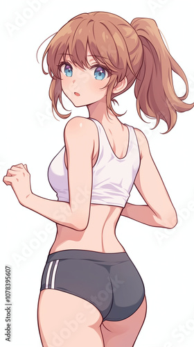 Anime Girl in Sportswear - Stunning Digital Art