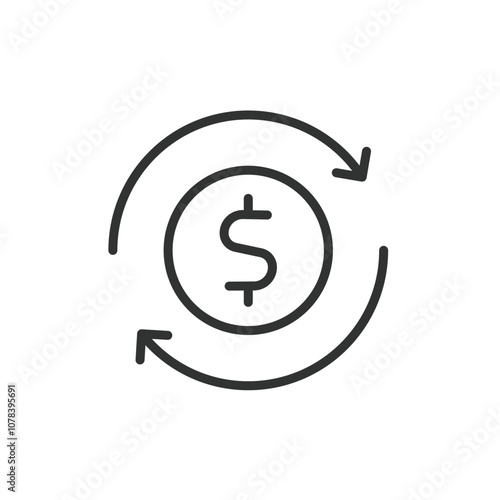Working capital, icon in line design. Working, capital, finance, liquidity, business, assets, funds on white background vector. Working capital editable stroke icon