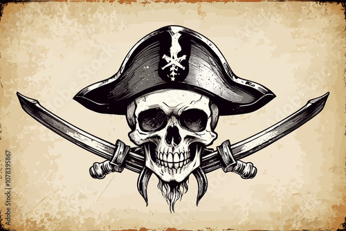 vintage image of a pirate skull 