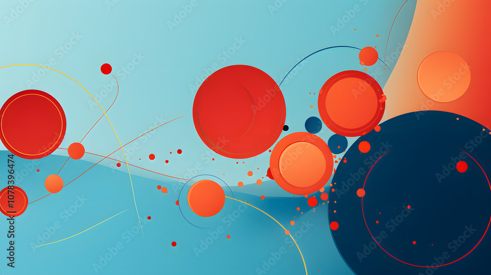 Abstract Geometric Art with Colorful Circles and Gradient Background Abstract Geometric Art with Colorful Circles and Gradient Background
