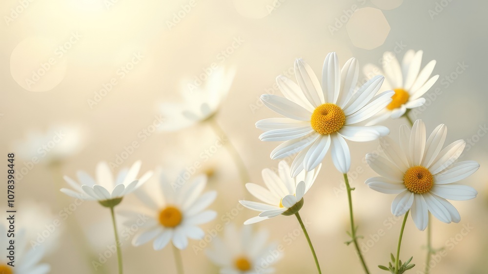 Fototapeta premium Bouquet of daisies with bokeh.