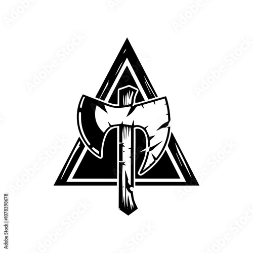 Simple Axe Logo Balck And WHite
