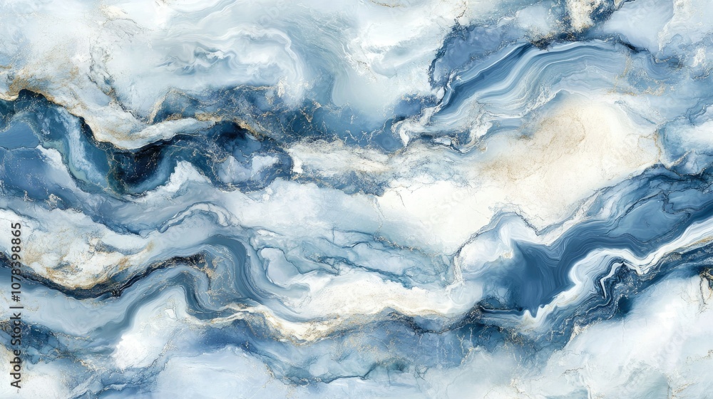 Marble pattern in ocean blue and white, with soft, flowing lines that evoke the movement of waves and tides Marble pattern in ocean blue and white, with soft, flowing lines that evoke the movement of waves and tides