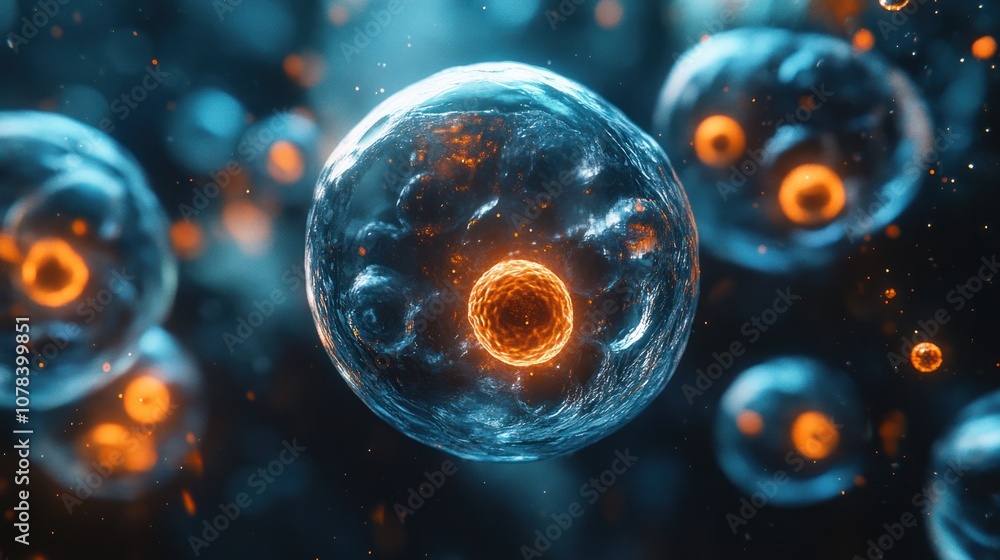 A scientific representation of embryonic stem cells, highlighting their potential and the ethical considerations involved. A scientific representation of embryonic stem cells, highlighting their potential and the ethical considerations involved.