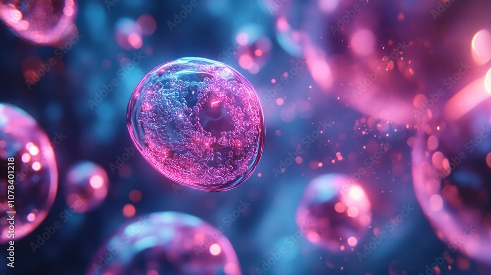 A futuristic scene of regenerative medicine in action, with stem cells being used to heal and restore tissues. A futuristic scene of regenerative medicine in action, with stem cells being used to heal and restore tissues.