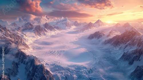 Majestic Mountain Range at Sunset