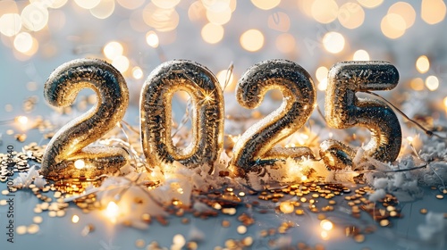 Sparkling Numbers in the New Year's style of "2025" on a white background.