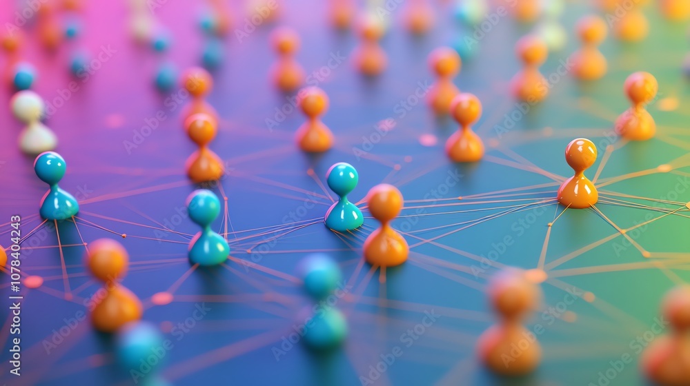 Use a modern and minimalist style with vibrant colors to highlight the connections and interactions in the network diagram
Use a modern and minimalist style with vibrant colors to highlight the connections and interactions in the network diagram