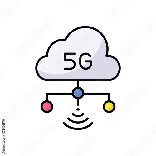 5g Cloud Network vector icon