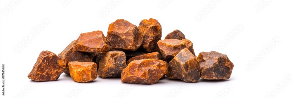 Indian gum arabic on white background, focus selectively; earthy palette Indian gum arabic on white background, focus selectively; earthy palette